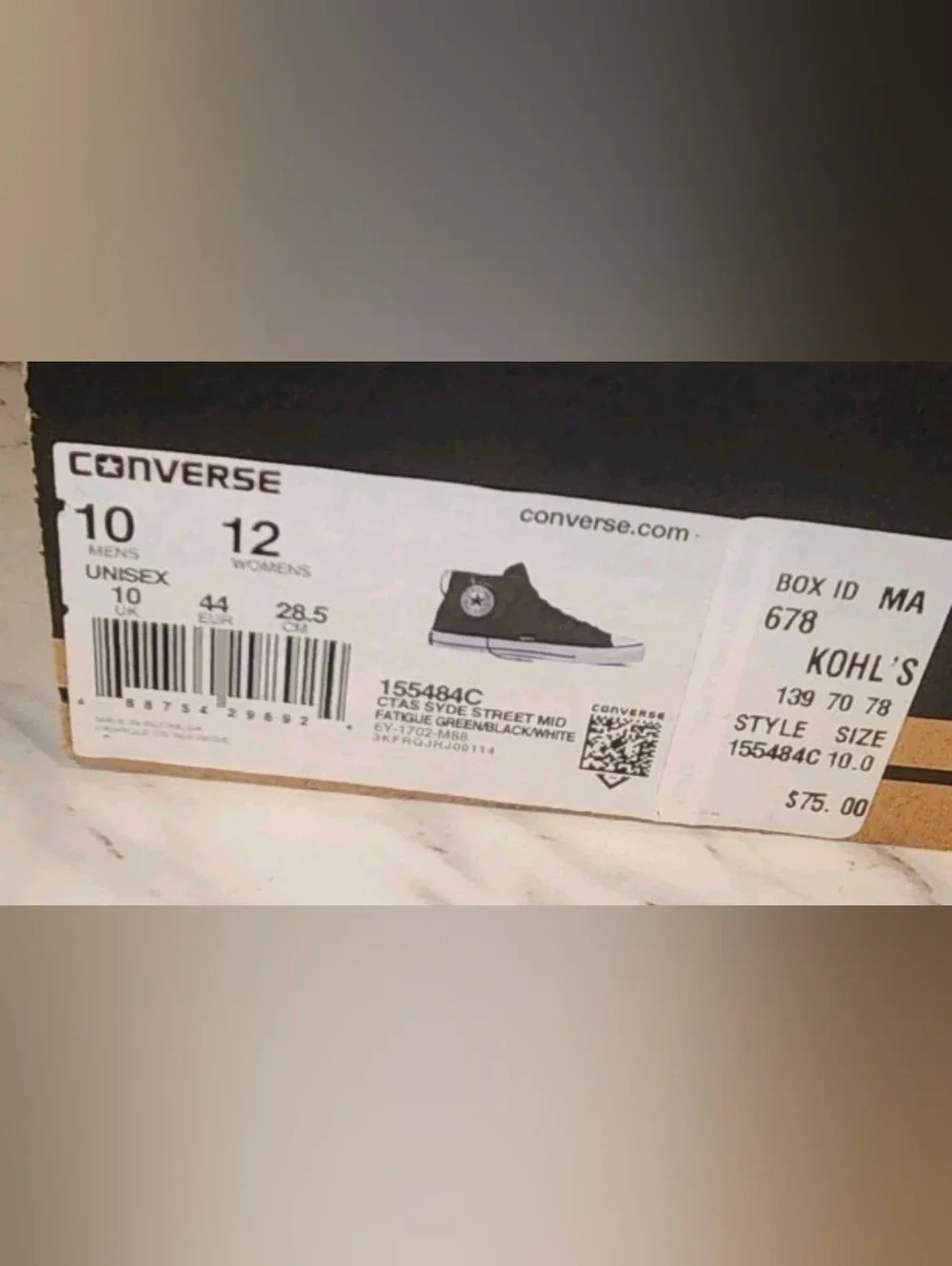 Converse Chuck Taylor All Star Syde Street Mid Sneakers Sz Mens 10 Or Womans 12